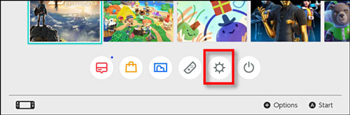 system settings icon on nintendo switch