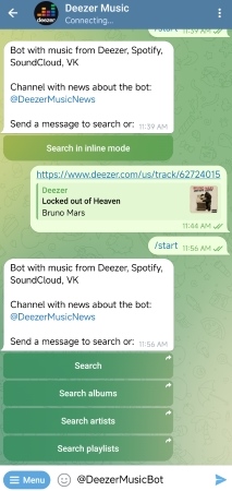 telegrambot for deezer music