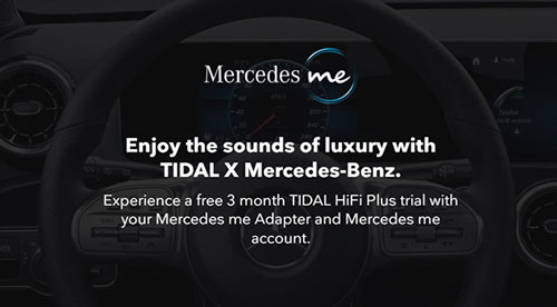tidal free trial 3 months via mercedes