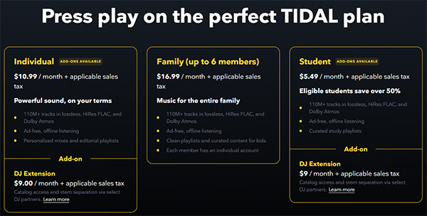 tidal price