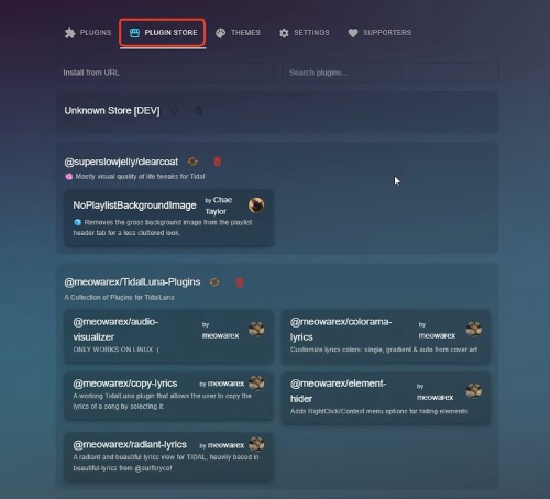 tidaluna plugin store