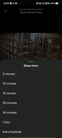timer option for podcast