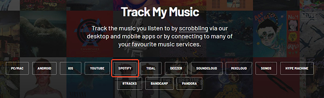 click spotify under track my music