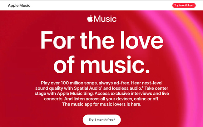 try 1 month free apple music