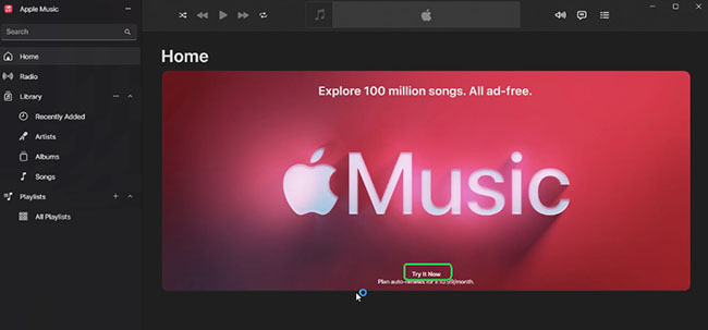 try apple music free windows