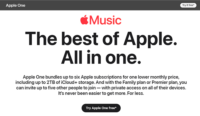 try apple one to get free apple music