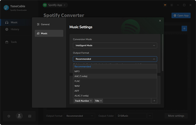 tunecable spotify downloader settings