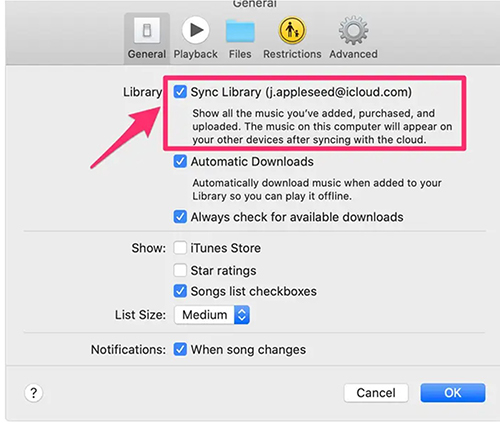 sync apple music library on mac