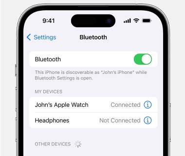 turn on bluetooth on iphone