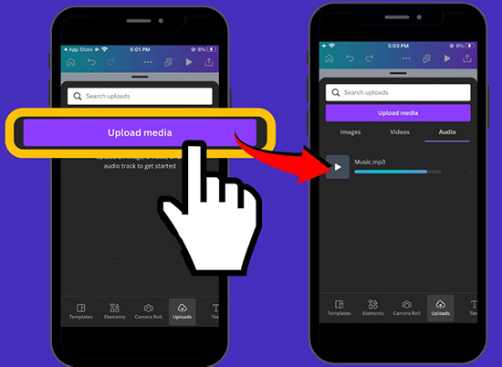 add apple music to canva on mobile