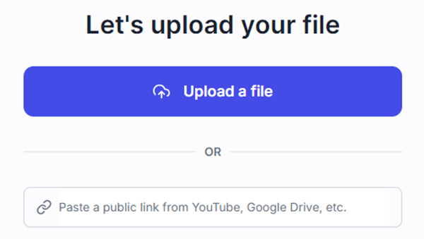 upload file happy scribe