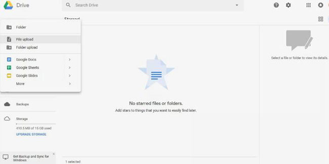 upload files to google drive