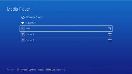 usb in ps4 media player