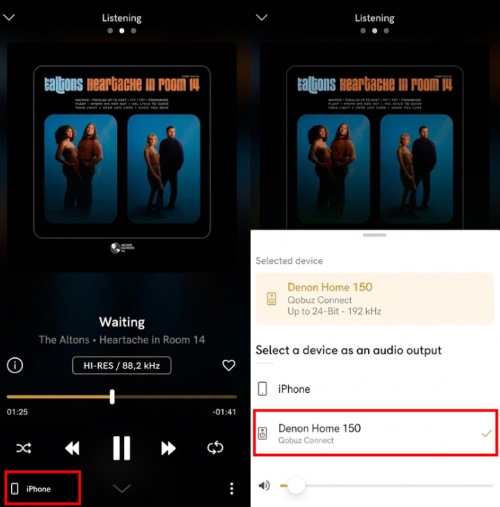 use qobuz connect winthin app