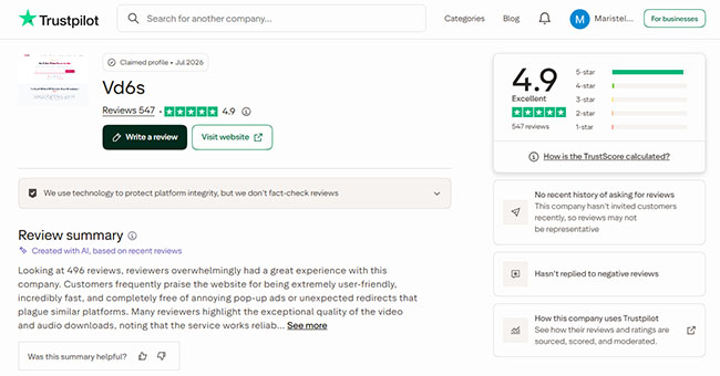 vd6s net reviews on trustpilot
