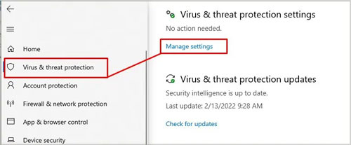 virus and threat protection
