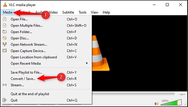 vlc media player media convert save