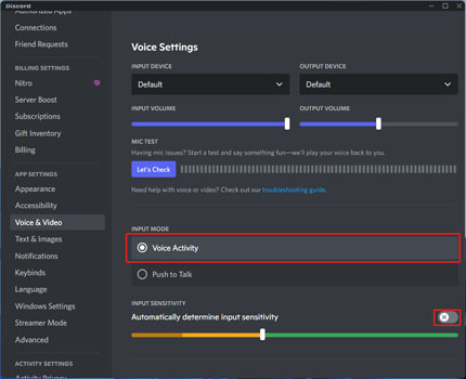 voice settings discord