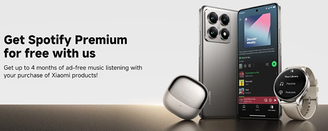 get spotify free trial 4 months via xiaomi products