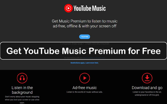 youtube music premium free