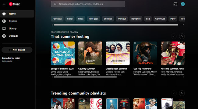 youtube music web player
