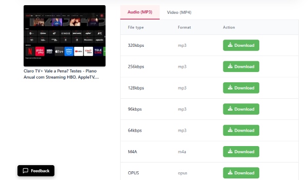 yt1s download options