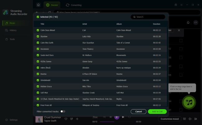 add deezer music
