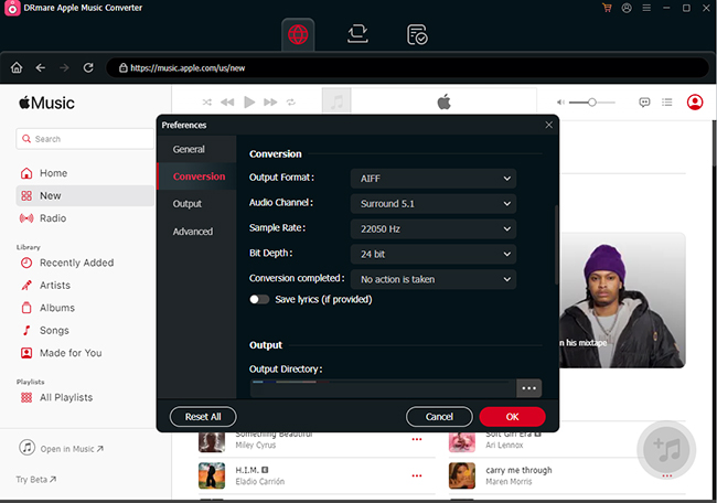 adjust apple music format as aiff