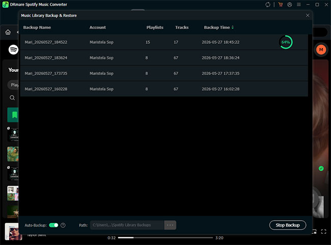 backing up spotify library
