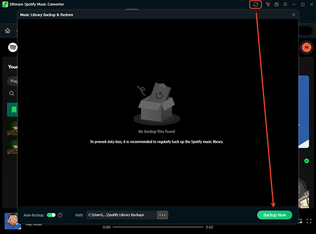 back up spotify library within drmare