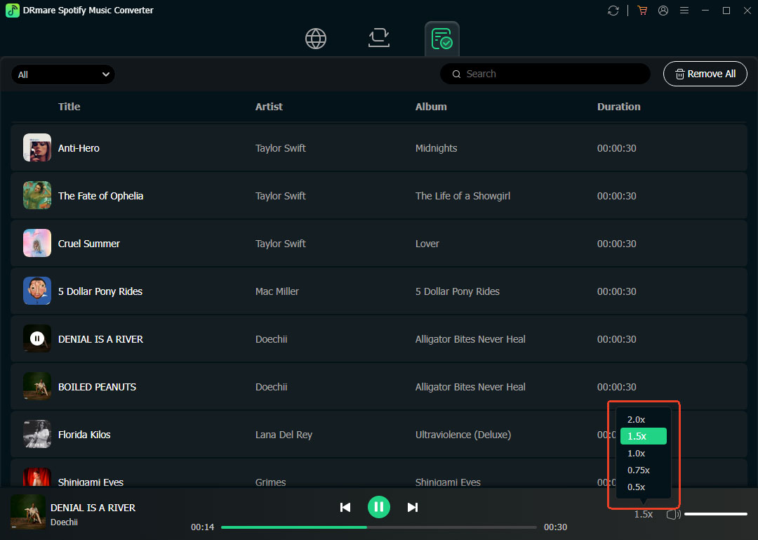 slow down or speed up songs on spotify