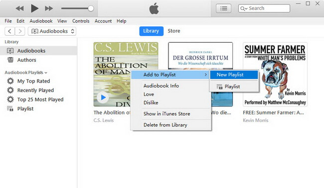 create audible playlist itunes