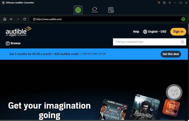 drmare audible converter user interface