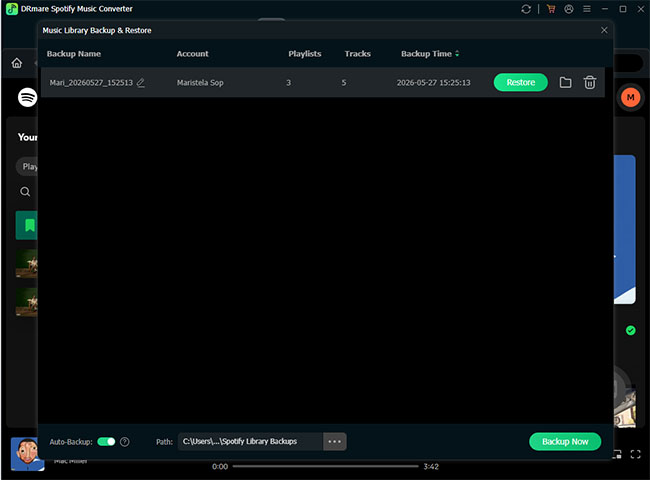 restore spotify playlist