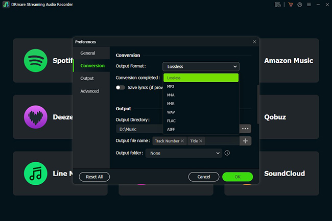 adjust soundcloud output format