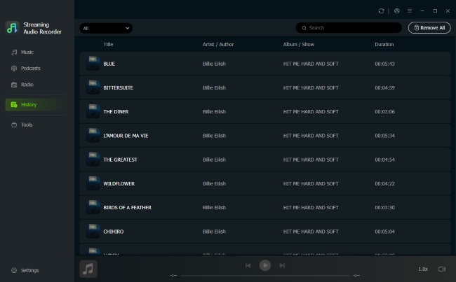 access downloaded music streams