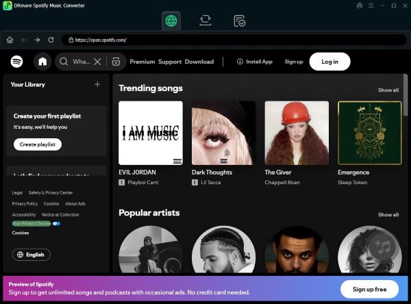 open drmare spotify music converter